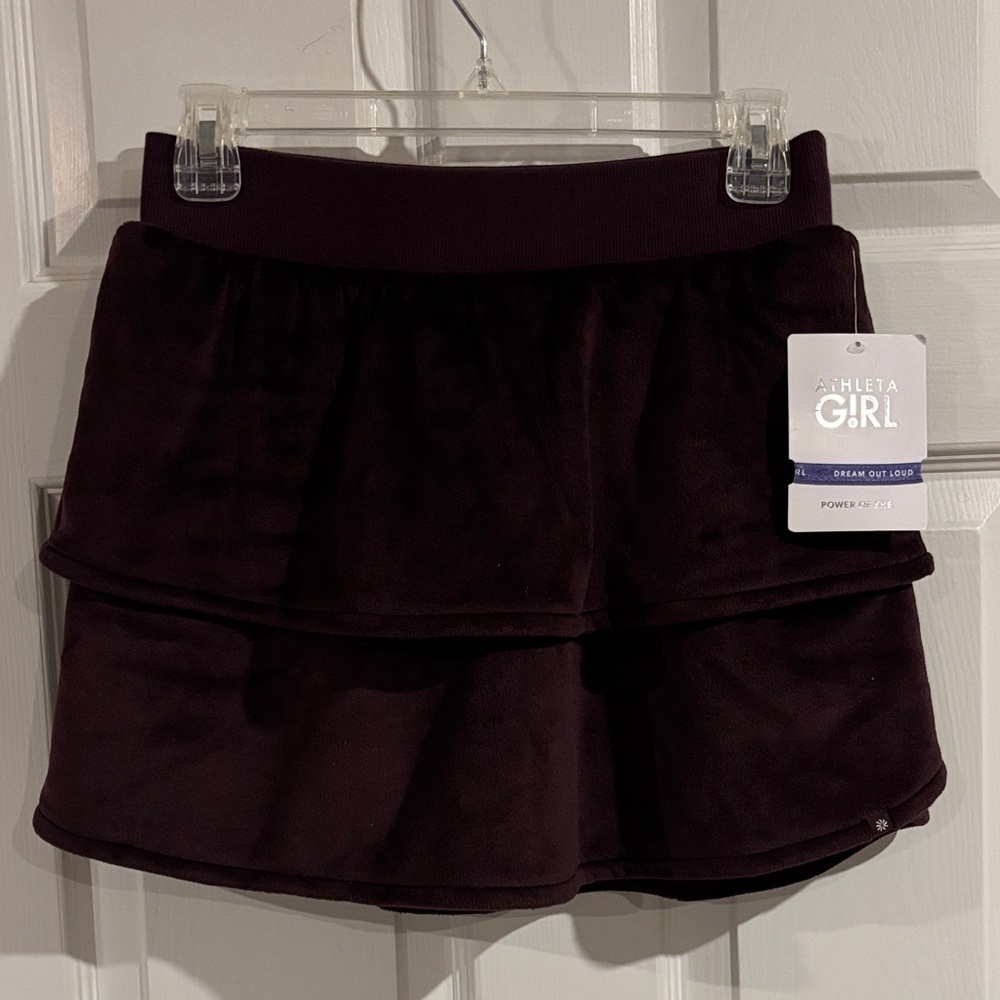 Athleta Girl Feelin' Great Fleece‎ Tiered Skirt Spiced Cabernet size XL (14)